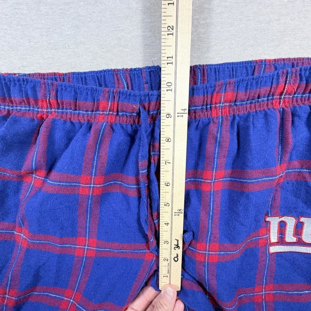 NFL New York Giants Football Men Blue Red Plaid Pajama Lounge Pant Large NY Logo